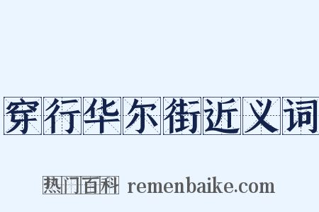 穿行华尔街近义词是什么意思的图片